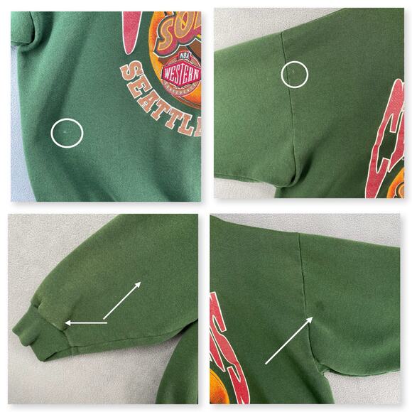 Vtg Seattle Sonics 1996 Western Conference Champions NBA Finals XL Logo 7 Rare - Picture 9 of 14